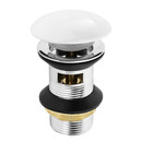 Изображение товара Донный клапан для раковины 1 1/4" клик-клак с переливом круглый белый Masterprof