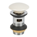 Донный клапан для раковины 1 1/4" клик-клак с переливом круглый белый Masterprof_1