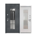 Изображение товара Дверь входная с терморазрывом Luxor Termo 7 букле графит/эмалит белый 960мм правая