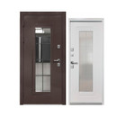 Дверь входная с терморазрывом Luxor Termo 7 букле шоколад/эмалит белый 860мм левая_1