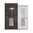 Дверь входная с терморазрывом Luxor Termo 7 букле шоколад/эмалит белый 860мм правая_1