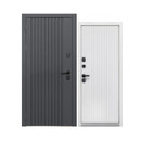 Дверь входная с терморазрывом Luxor Termo Рейка Муар 7024/эмалит белый 860мм левая_1