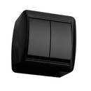 Изображение товара Выключатель двухклавишный накладной Селигер графит IP44 TDM