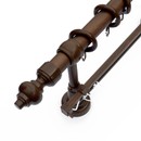 Изображение товара Карниз круглый для штор с шиной и пластик. фурнитурой, 2м, орех