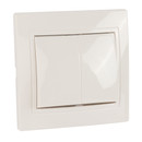Изображение товара Выключатель двухклавишный Кварта белый IP20 IEK
