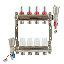 Коллекторная группа Altstream 1" евроконус 3/4" на 4 выхода с расходомерами