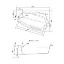 Ванна акриловая Cersanit Joanna 150x95см асимметричная правая_2