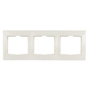 Рамка трехместная горизонтальная Кварта белая IP20 IEK_2
