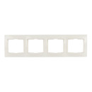 Рамка четырехместная горизонтальная Кварта белая IP20 IEK_2