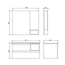 Тумба подвесная Comforty Турин 90L с раковиной 9090EL дуб бежевый