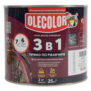 Грунт-эмаль по ржавчине 3в1 Olecolor белая полуглянцевая 2кг