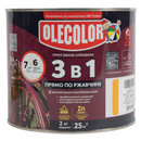 Грунт-эмаль по ржавчине 3в1 Olecolor желтая полуглянцевая 2кг
