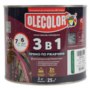 Грунт-эмаль по ржавчине 3в1 Olecolor зеленая полуглянцевая 2кг