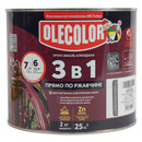 Грунт-эмаль по ржавчине 3в1 Olecolor серая полуглянцевая 2кг