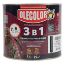Грунт-эмаль по ржавчине 3в1 Olecolor черная полуглянцевая 2кг