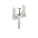 Держатель для труб (клипса) d32мм+дюбель с винтом (уп.5шт) ДКС 51332R5