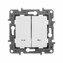Механизм выключателя двухклавишный с подсветкой Etika белый IP20 Legrand