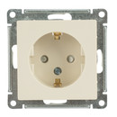 Механизм розетки с заземлением со шторками AtlasDesign бежевый IP20 Systeme Electric