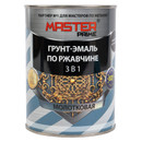Грунт-эмаль по ржавчине 3в1 молотковая Master Prime коричневая глянцевая 0,9л