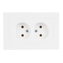 Розетка двухместная без заземления AtlasDesign белая IP20 Systeme Electric