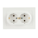 Розетка двухместная с заземлением AtlasDesign белая IP20 Systeme Electric
