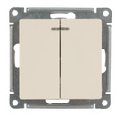 Механизм выключателя двухклавишный с подсветкой AtlasDesign бежевый IP20 Systeme Electric