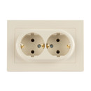 Розетка двухместная с заземлением AtlasDesign бежевая IP20 Systeme Electric