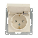 Механизм розетки с заземлением со шторками и крышкой AtlasDesign бежевый IP20 Systeme Electric_2