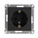 Механизм розетки с заземлением со шторками AtlasDesign карбон IP20 Systeme Electric