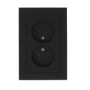 Розетка двухместная без заземления AtlasDesign карбон IP20 Systeme Electric