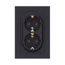 Розетка двухместная с заземлением AtlasDesign карбон IP20 Systeme Electric