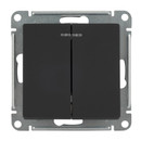 Механизм выключателя двухклавишный с подсветкой AtlasDesign карбон IP20 Systeme Electric