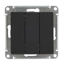 Механизм выключателя трехклавишный AtlasDesign карбон IP20 Systeme Electric