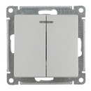 Механизм выключателя двухклавишный с подсветкой AtlasDesign алюминий IP20 Systeme Electric