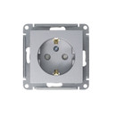 Механизм розетки с заземлением со шторками AtlasDesign алюминий IP20 Systeme Electric_2