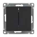 Механизм переключателя проходного двухклавишный AtlasDesign карбон IP20 Systeme Electric