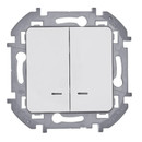 Механизм выключателя 2-клавишный с подсветкой Legrand Inspiria, белый