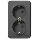 Розетка двухместная накладная с заземлением Blanca антрацит IP20 Systeme Electric