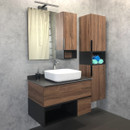 Шкаф пенал подвесной Comforty Штутгарт 40 дуб тёмно коричневый_2