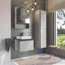 Тумба подвесная Comforty Эдинбург 60 с раковиной 9055RA-50 бетон светлый с черной столешницей_2