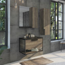 Тумба подвесная Comforty Бонн 75 с черной матовой раковиной 75E дуб темный_2