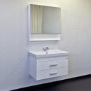 Тумба подвесная Comforty Никосия-80П с раковиной Fest 80 белый глянец_2