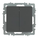 Механизм выключателя двухклавишный Brite графит IP20 IEK_2