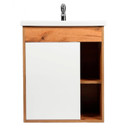 Тумба подвесная Viant Бостон 50 с раковиной Cersanit Como 50 дуб вотан/белый_2