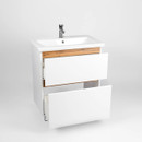 Тумба напольная Viant Мальта 80 с раковиной COMO 80 белый глянцевый/дуб вотан_2