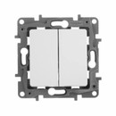 Механизм переключателя проходного двухклавишный Etika белый IP20 Legrand