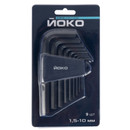 Ключи имбусовые 1,5-10мм короткие Йоко 9шт_2