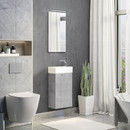 Тумба подвесная Comforty Асти-40 с раковиной Comforty 9140 бетон светлый_2