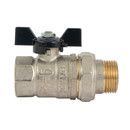 Кран шаровый со сгоном LD Pride 1" бабочка с биркой