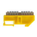 Шина нулевая 10 отверстий, изолятор на DIN-рейку желтый, 6х9 мм_2